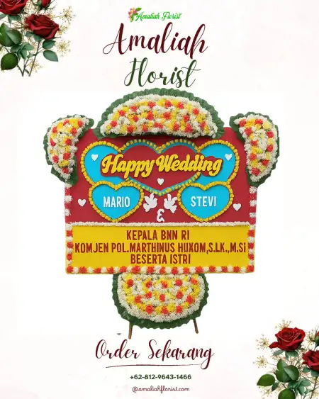 Papan Bunga Pernikahan Pesawahan
