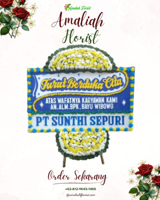 Papan Bunga Duka di Pesawahan